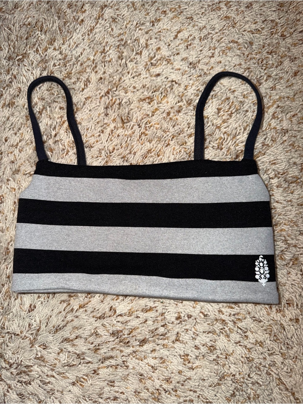 Free People Women's Reversible Black and Gray Tighten Up Bra, Size M - Picture 4 of 9